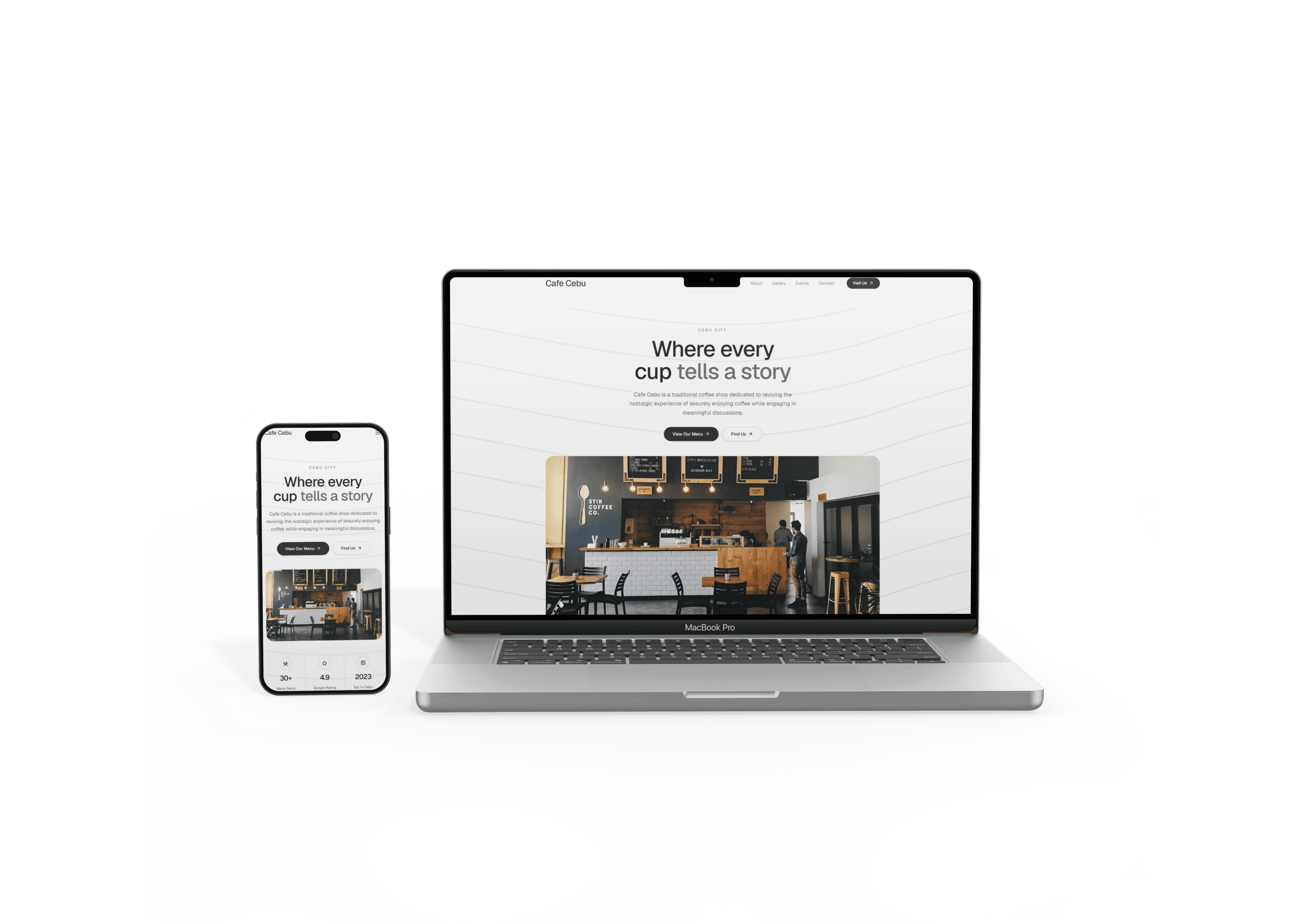 Screenshot of the Cebu demo of the RD Prints+ cafe website system