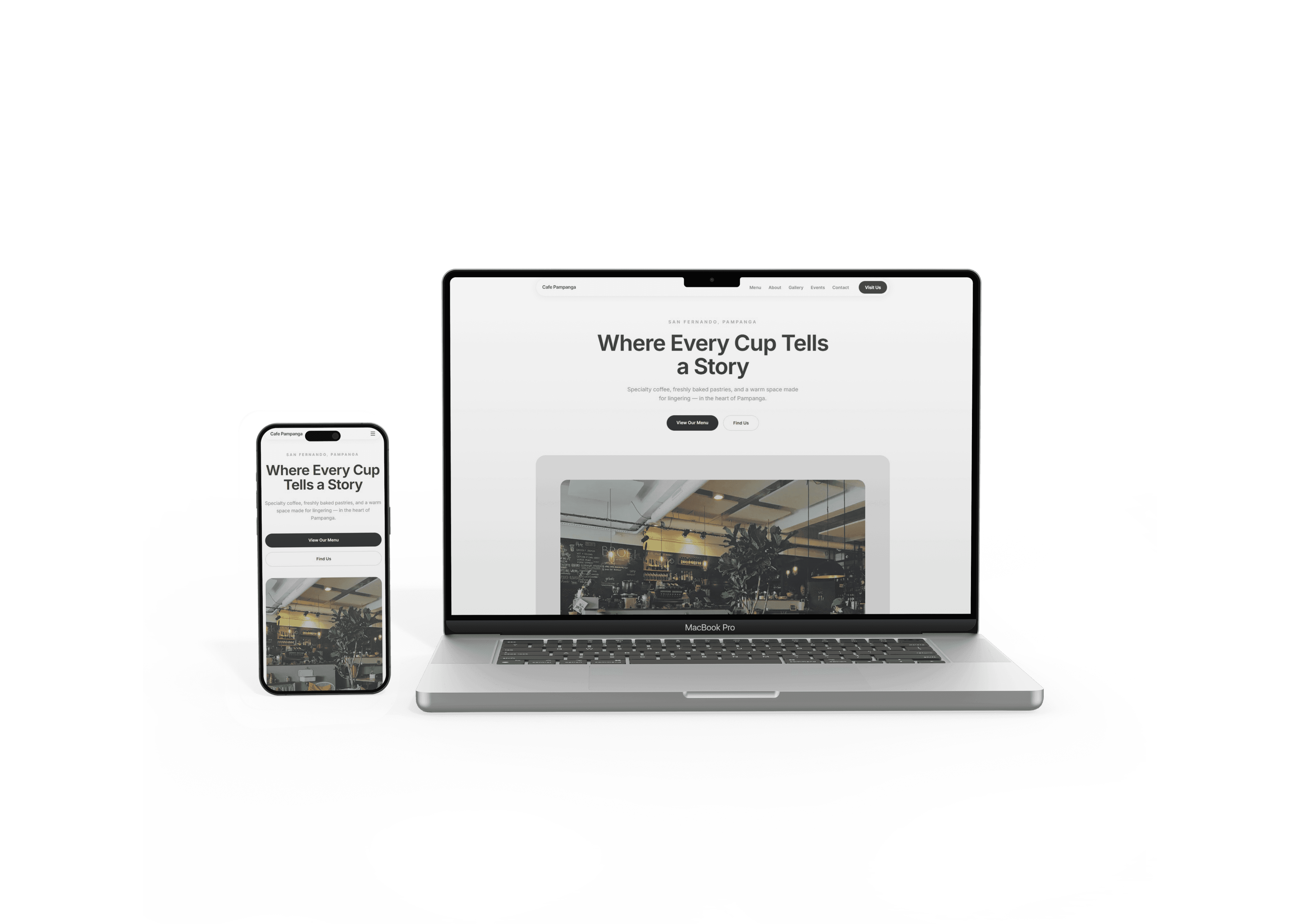 Screenshot of the Pampanga demo of the RD Prints+ cafe website system